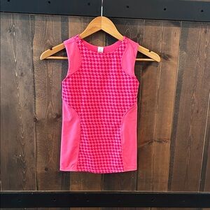 Ivivva *Lined Pink Houndstooth Sleeveless Top Girls Size 10